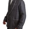 Dolce & Gabbana Elegant Navy Silk Double Breasted Coat - Image 2
