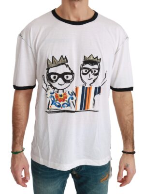 Dolce & Gabbana Elegant White Silk-Blend Men's T-Shirt