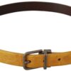 Dolce & Gabbana Exotic Yellow Animal Pattern Leather Belt - Image 3