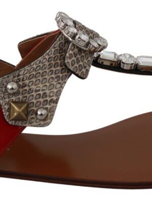 Dolce & Gabbana Elegant Strappy Sandals with Exotic Charm