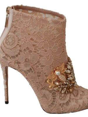 Dolce & Gabbana Elegant Lace Stilettos with Crystal Accents