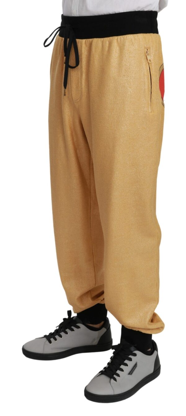 Dolce & Gabbana Elegant Gold Motif Sweatpants - Image 2