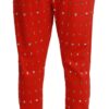 Dolce & Gabbana Chic Red Piggy Bank Print Sweatpants - Image 3