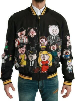 Dolce & Gabbana Multicolor Motive Bomber Style Jacket