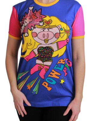 Dolce & Gabbana Chic Crewneck Cotton Tee with Supergirl Motive