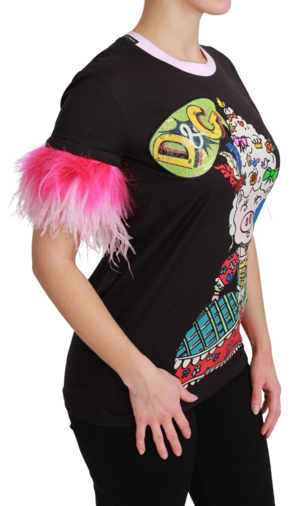 Dolce & Gabbana Chic Crewneck Year of the Pig Motif Tee - Image 2