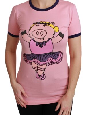 Dolce & Gabbana Pink Crewneck Year of the Pig T-Shirt