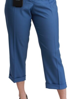Dolce & Gabbana Elegant Pleated Wool Cuffed Trousers