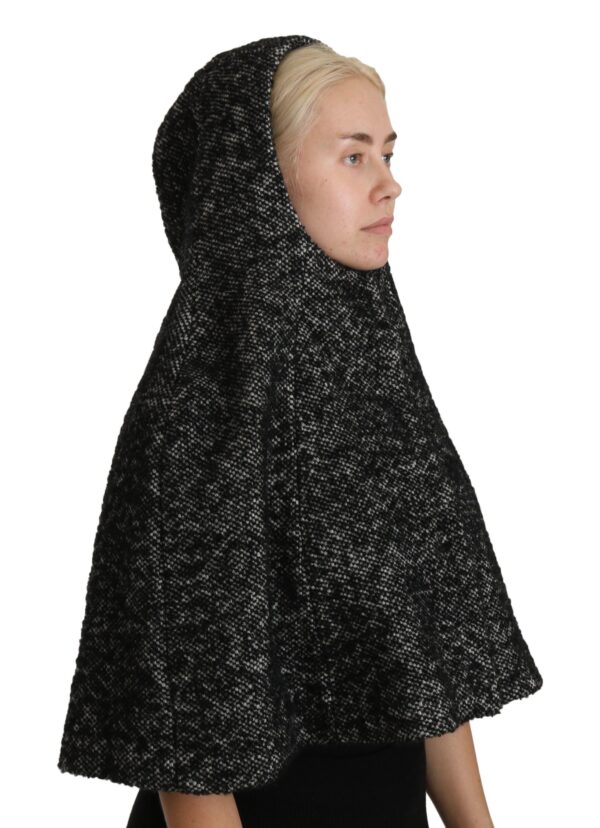 Dolce & Gabbana Elegant Gray Wool Hooded Scarf by Iconic Italian Label - Image 2
