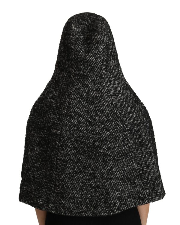 Dolce & Gabbana Elegant Gray Wool Hooded Scarf by Iconic Italian Label - Image 4