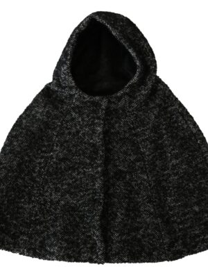 Dolce & Gabbana Elegant Gray Wool Hooded Scarf by Iconic Italian Label