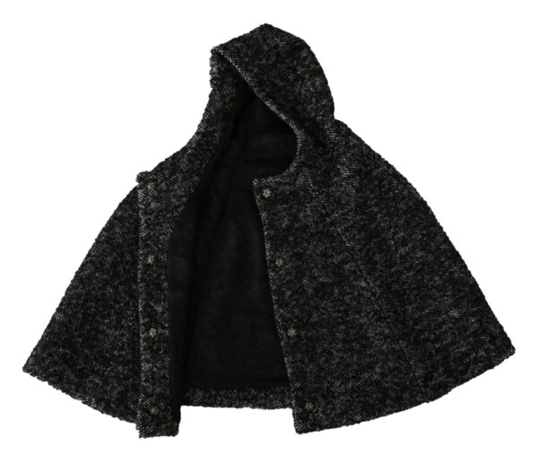 Dolce & Gabbana Elegant Gray Wool Hooded Scarf by Iconic Italian Label - Image 5