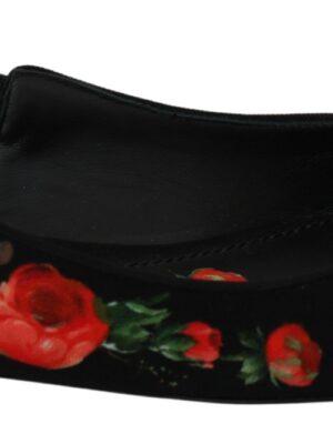 Dolce & Gabbana Elegant Crystal-Embellished Floral Flats