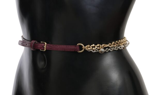 Dolce & Gabbana Crystal Studded Waist Belt in Purple - Image 5