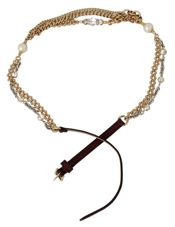 Dolce & Gabbana Crystal Studded Waist Belt in Purple - Image 4