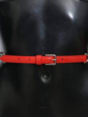 Dolce & Gabbana Elegant Floral Rose Waist Belt in Vibrant Red