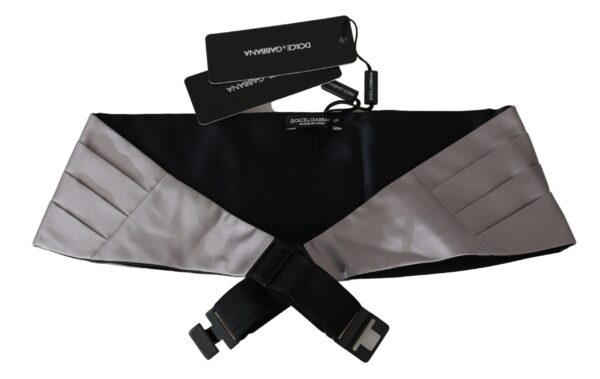 Dolce & Gabbana Elegant Gray Silk Cummerbund for Men - Image 3