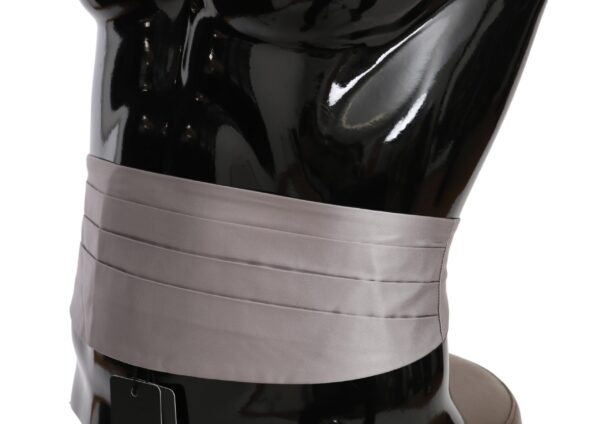 Dolce & Gabbana Elegant Gray Silk Cummerbund for Men - Image 4