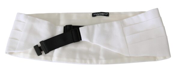 Dolce & Gabbana Elegant Silk White Cummerbund - Image 4