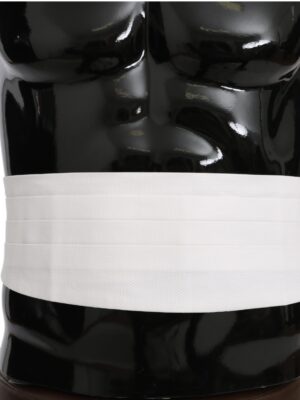 Dolce & Gabbana Elegant Silk White Cummerbund
