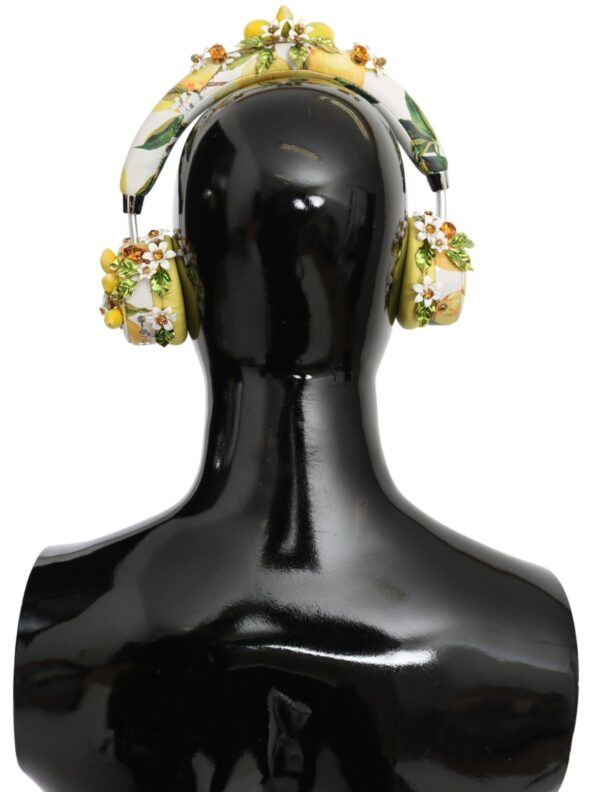Dolce & Gabbana Glamorous Gold-Embellished Leather Headphones - Image 7