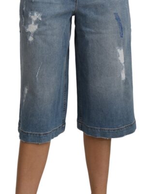 Dolce & Gabbana Elegant Wide Leg Cropped Denim Trousers