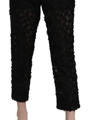 Dolce & Gabbana Elegant Straight Cropped Lace Trousers