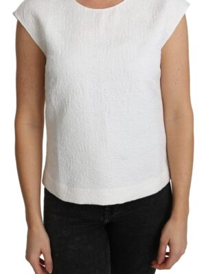Dolce & Gabbana Elegant White Cotton Blend Blouse