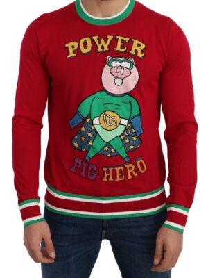 Dolce & Gabbana Elegant Red Wool-Silk Crewneck Sweater