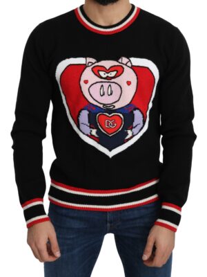 Dolce & Gabbana Elegant Black Cashmere Crew Neck Sweater