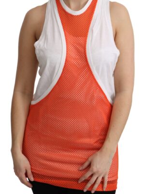 Dsquared² Elegant Sleeveless Cotton Tank in Orange