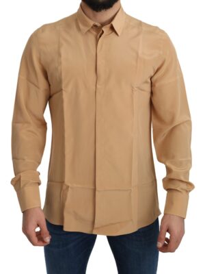 Dolce & Gabbana Elegant Yellow Silk Men's Formal Shirt