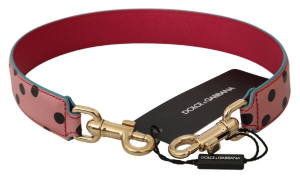 Dolce & Gabbana Elegant Pink Polka-Dotted Leather Shoulder Strap - Image 2