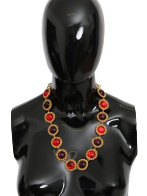 Dolce & Gabbana Elegant Crystal Charm Statement Necklace