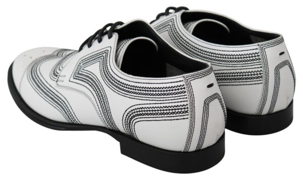 Dolce & Gabbana Elegant White Leather Derby Shoes - Image 4