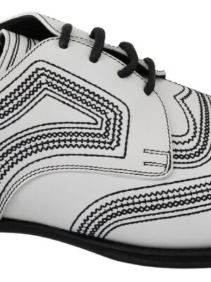 Dolce & Gabbana Elegant White Leather Derby Shoes