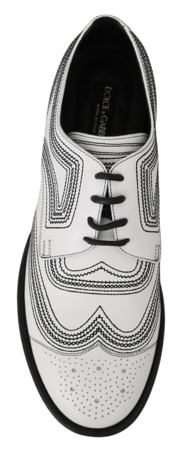 Dolce & Gabbana Elegant White Leather Derby Shoes - Image 7