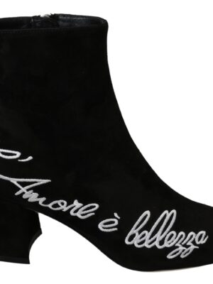 Dolce & Gabbana Chic Embroidered Ankle Boots