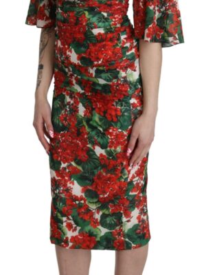 Dolce & Gabbana Enchanting Floral Midi Sheath Dress