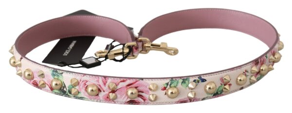 Dolce & Gabbana Chic Floral Pink Leather Shoulder Strap - Image 3