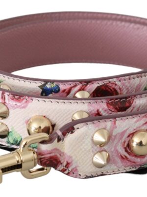 Dolce & Gabbana Chic Floral Pink Leather Shoulder Strap