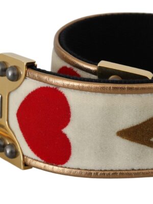 Dolce & Gabbana Chic Gold AMORE Print Shoulder Strap