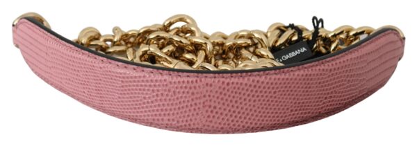 Dolce & Gabbana Elegant Pink Gold Leather Shoulder Strap - Image 2