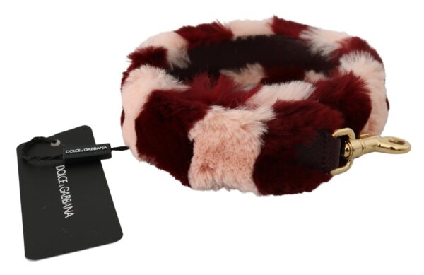 Dolce & Gabbana Bordeaux Pink Fur Shoulder Strap Luxury Accessory - Image 2