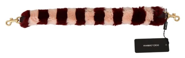 Dolce & Gabbana Bordeaux Pink Fur Shoulder Strap Luxury Accessory - Image 3