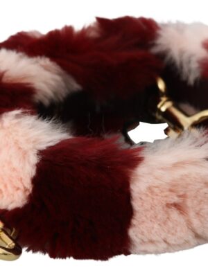 Dolce & Gabbana Bordeaux Pink Fur Shoulder Strap Luxury Accessory