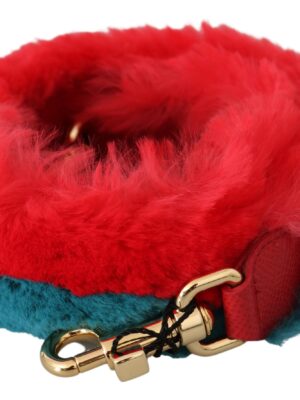 Dolce & Gabbana Elegant Red Lapin Fur Shoulder Strap