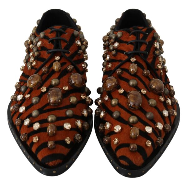 Dolce & Gabbana Tiger Pattern Crystal Embellished Flats - Image 3