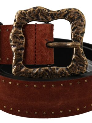 Dolce & Gabbana Elegant Suede Leather Belt with Gold Studs