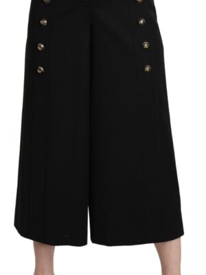 Dolce & Gabbana Elegant High Waist Wide Leg Virgin Wool Trousers